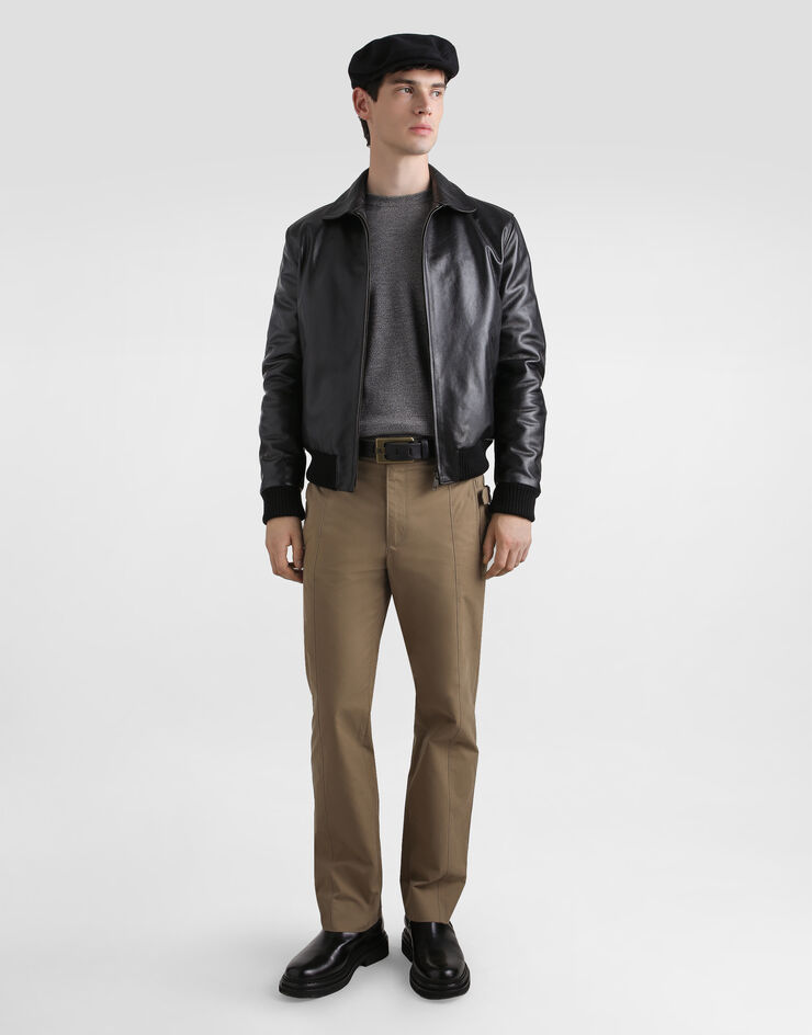 Dolce & Gabbana Smooth bullhide leather jacket Black G9BQHLGJ544