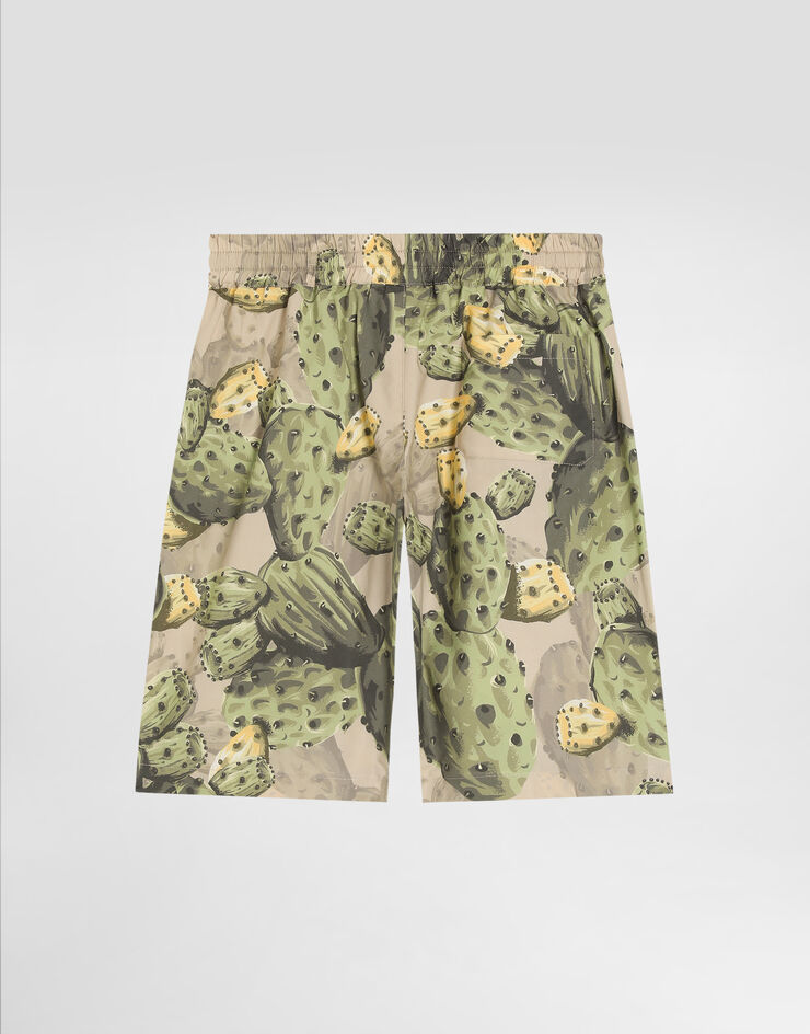 Dolce & Gabbana Cactus-print poplin bermuda shorts Multicolor L43Q54HS5UD
