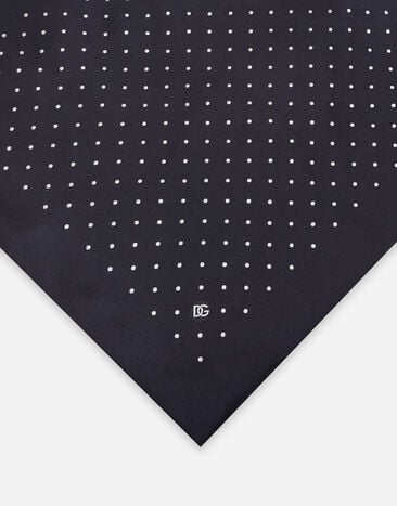 Dolce&Gabbana Silk jacquard pocket square with DG logo Blue GR412EG0JYH