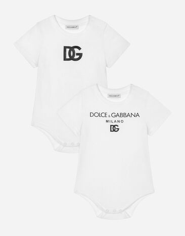 Dolce & Gabbana 2-babygrow gift set in logo-print jersey Black L1JO9PG7HOM