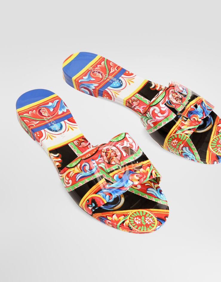 Dolce & Gabbana Carretto-print rubber beachwear slides Multicolor CW2215A0410