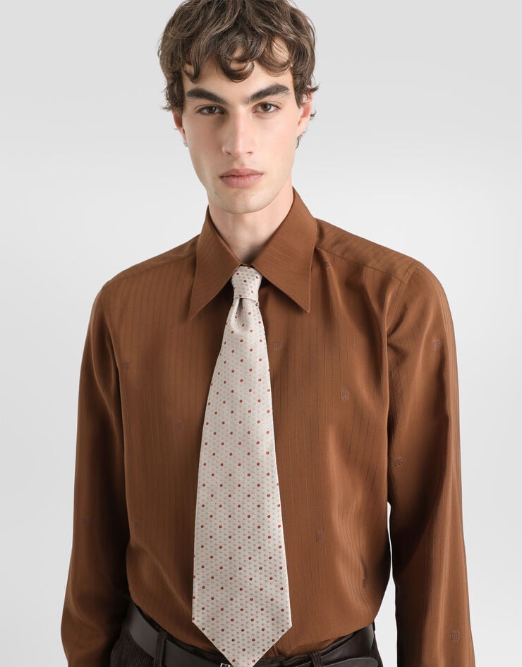 Dolce & Gabbana Gold silk shirt Brown G5NP9TGK578