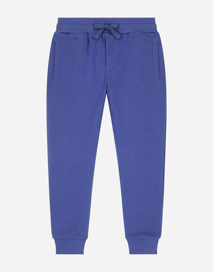 Dolce & Gabbana Jersey joggers with logo tag Azul L4JPT0G7M4R