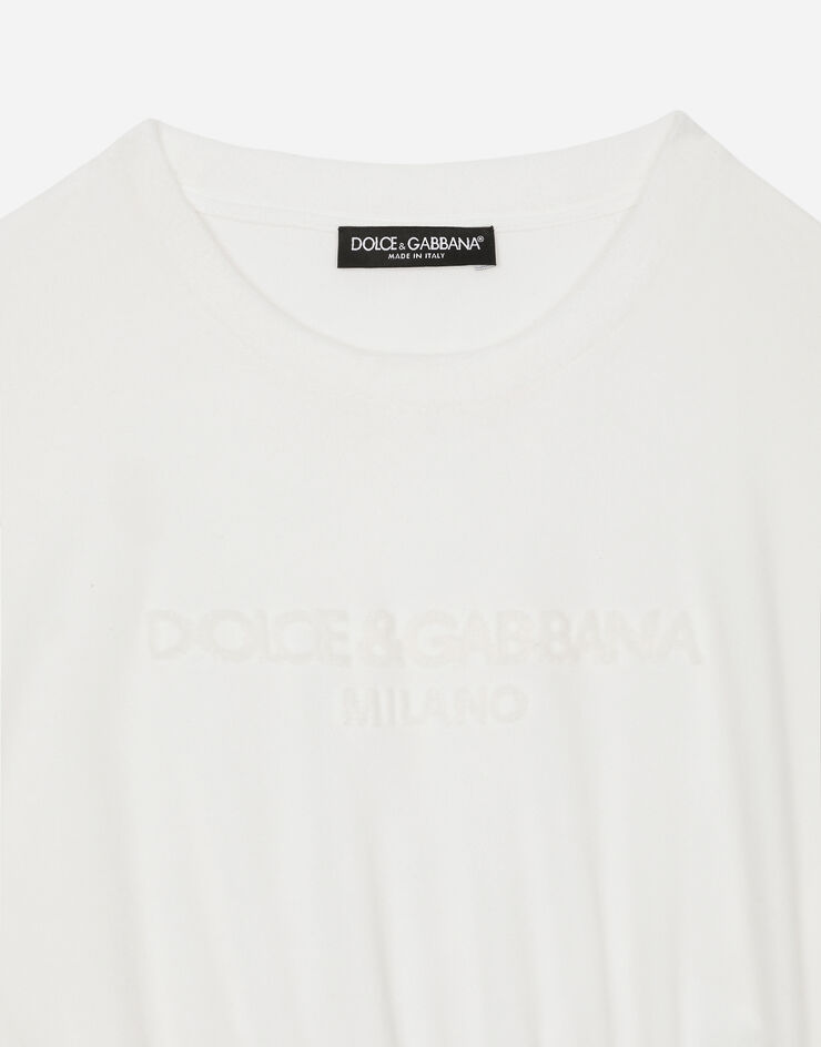 Dolce&Gabbana Chenille top with Dolce&Gabbana logo Multicolor F8U45ZGDBZT