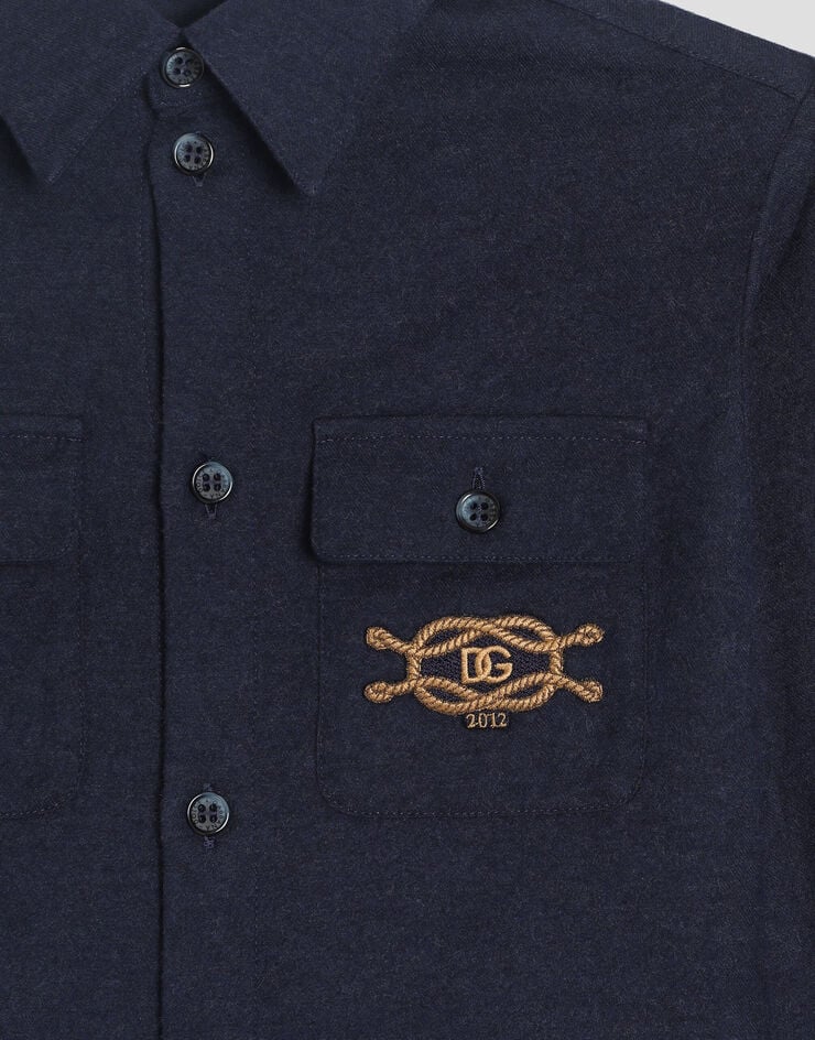 Dolce & Gabbana Melange flannel shirt Dolce & Gabbana Melange flannel shirt Grey L45S12FU5ZI