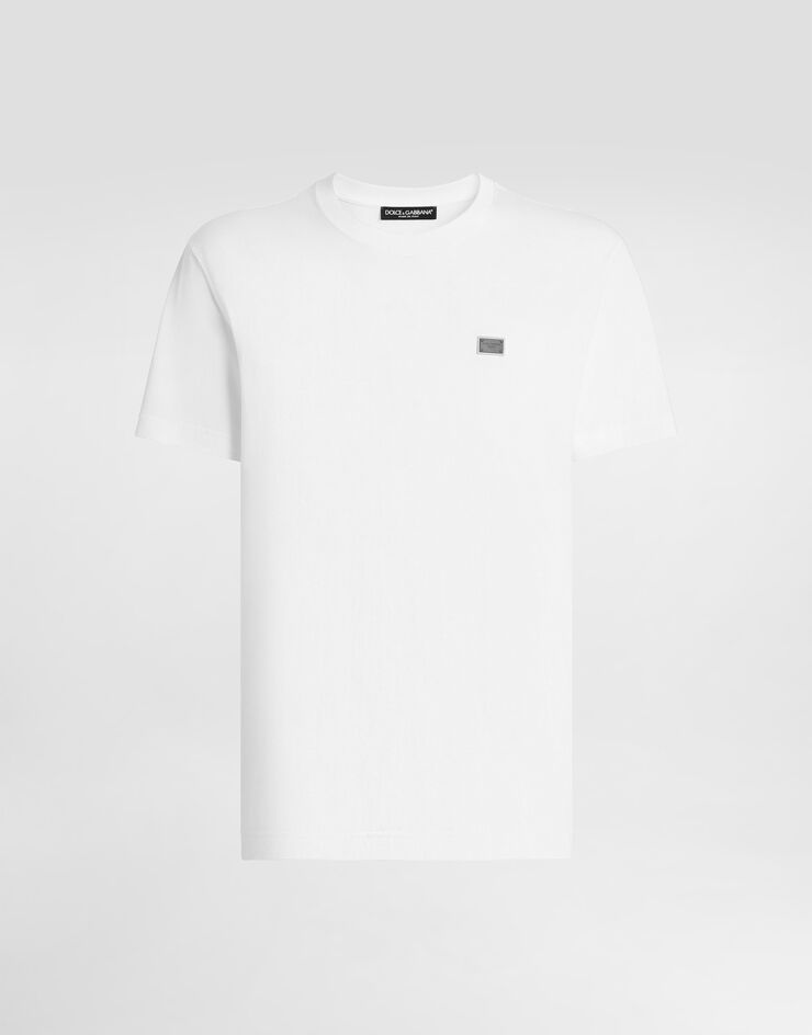 Dolce & Gabbana 标牌棉质 T 恤 白 G8RN8TG7N7A