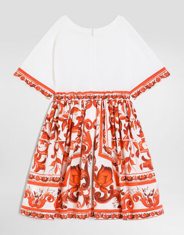 Dolce & Gabbana Majolica-print mix material dress Multicolor L5JDBFG7P4G