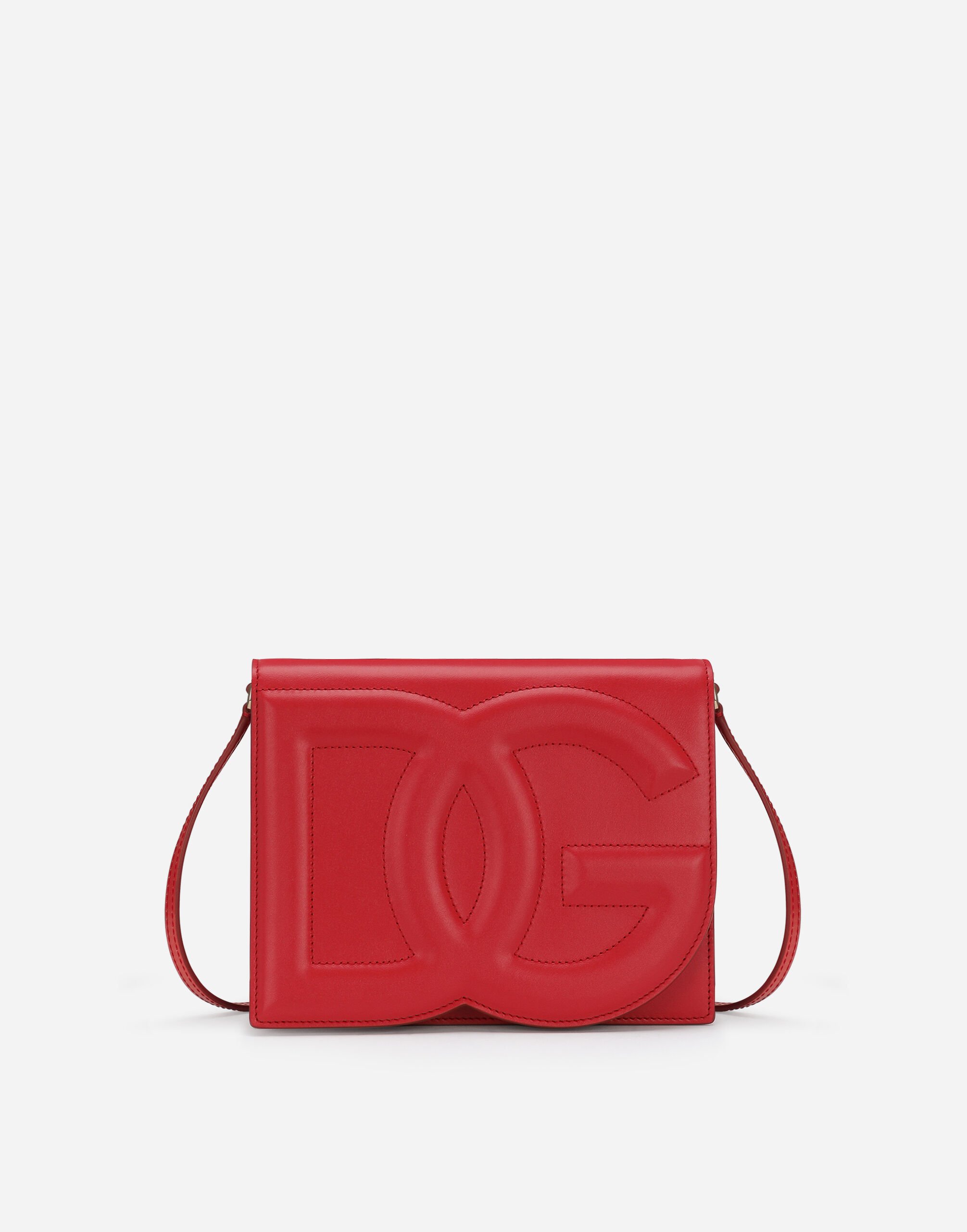 Dolce & Gabbana Borsa DG Logo Bag a tracolla in pelle di vitello Rosa BB7287AS204