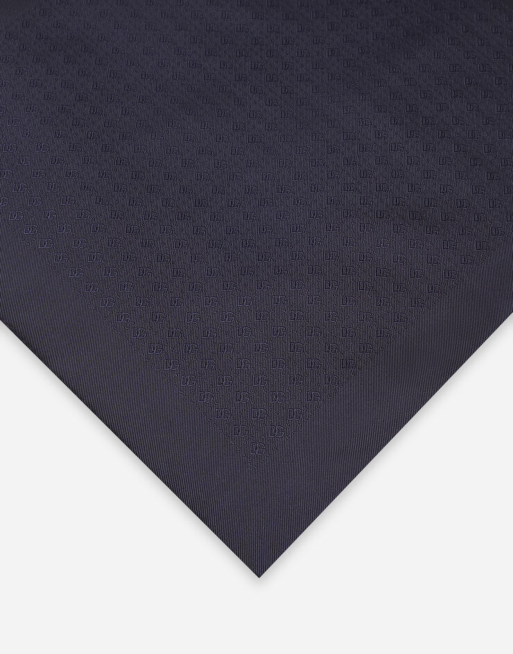 Dolce & Gabbana Pañuelo en jacquard de seda con logotipo DG Bleu GR412EG0JYI