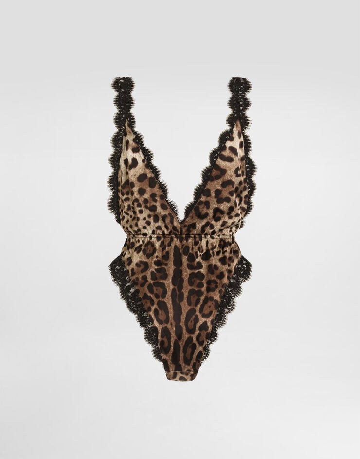 Dolce & Gabbana Leo-print satin bodysuit Dolce & Gabbana Leo-print satin bodysuit Print O9C61TON0A0