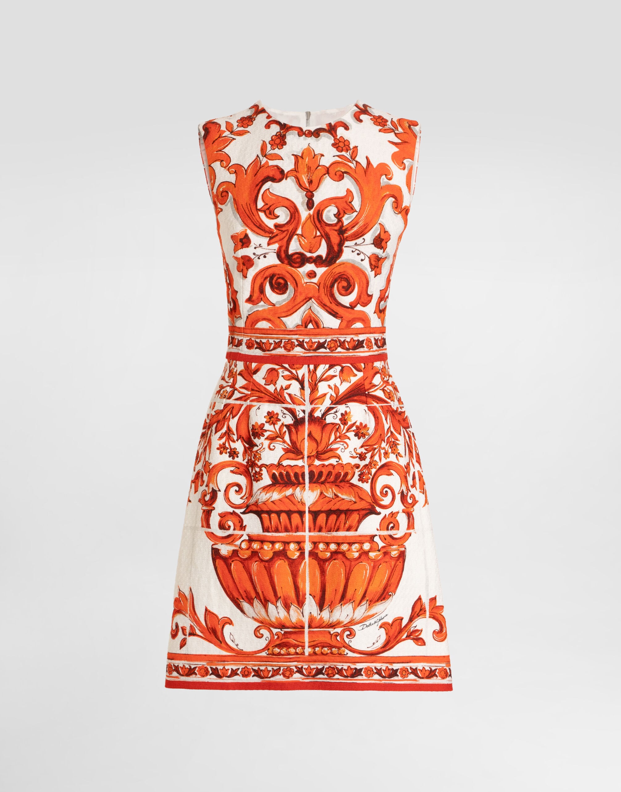 Majolica-print short dress in Multicolor for Women | Dolce&Gabbana® US