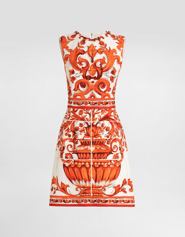 Dolce & Gabbana Majolica-print short dress Multicolor F68A8TGDDRC