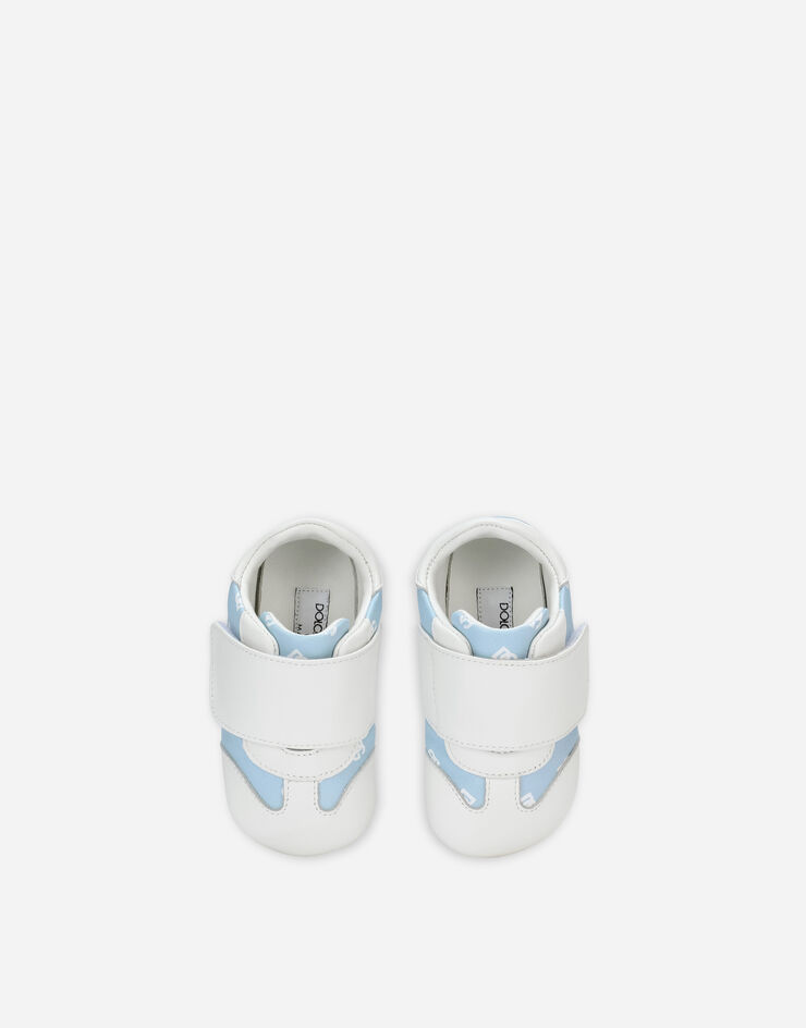 Dolce & Gabbana Sneaker newborn in nappa stampa DG logo Azzurro DK0117AU499