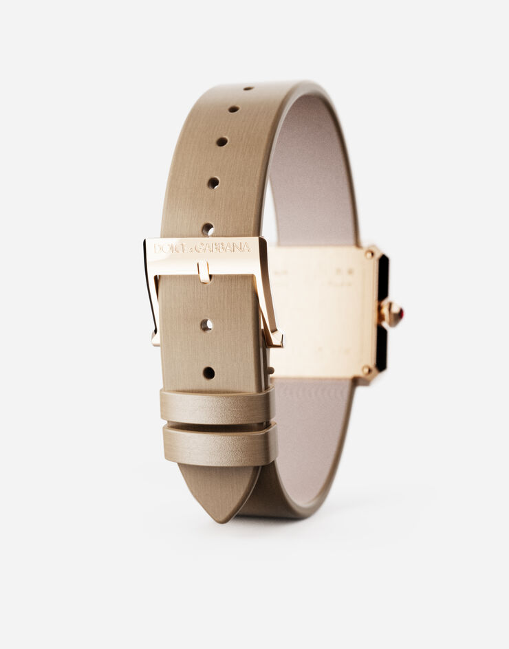 Dolce & Gabbana Reloj de oro con pulsera de seda Beige WWFC2GXCKCT