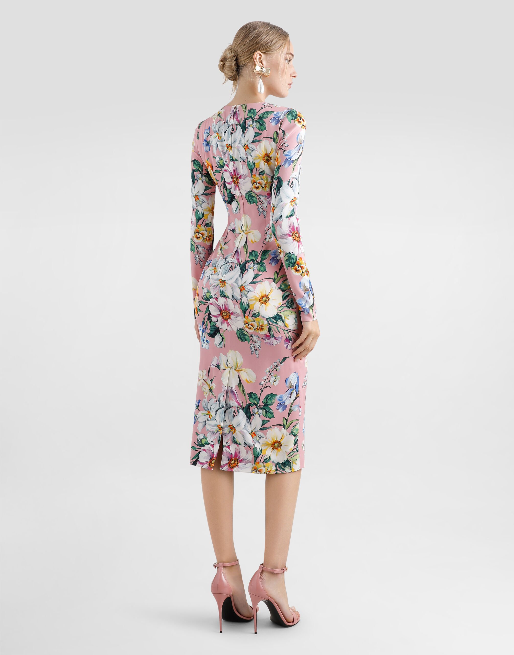【Dolce&Gabbana】フローラルシルクブレンド charmeuseミディス Dolce & Gabbana Floral Print Silk Blend Charmeuse Dress