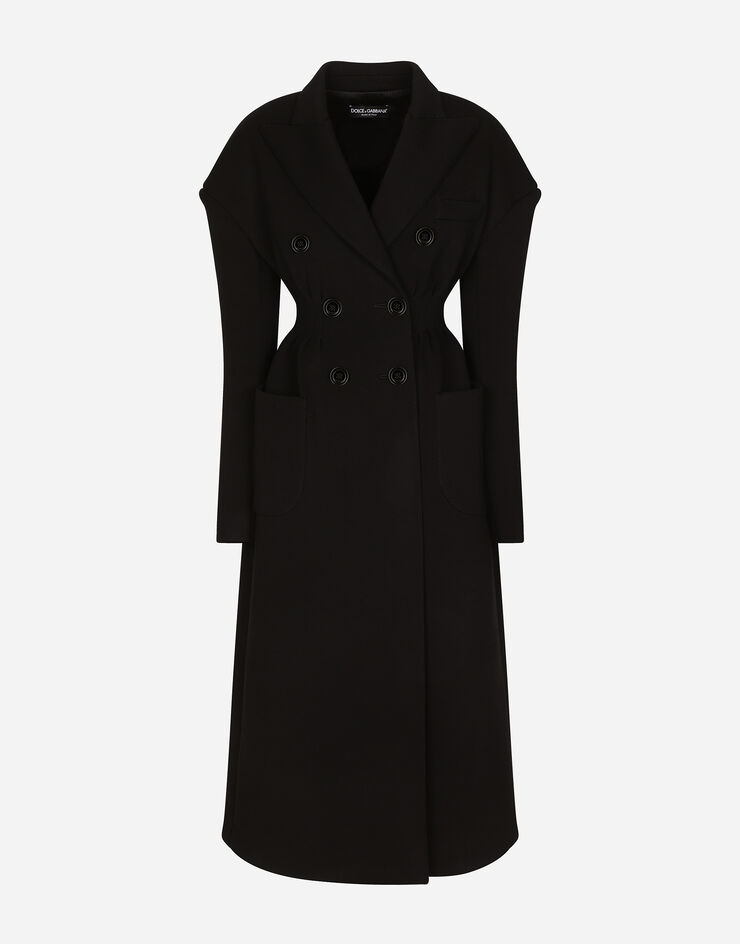 Dolce & Gabbana 科技平纹针织双排扣大衣 黑 F0C2GTFUFJT
