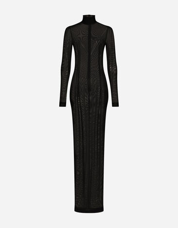 Dolce & Gabbana KIM DOLCE&GABBANA Long tulle dress Black F6CMYTFLRC2