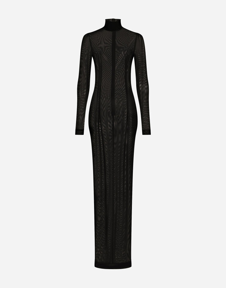 Dolce & Gabbana KIM DOLCE&GABBANA Langes Kleid aus Tüll Schwarz F6CMYTFLRC2