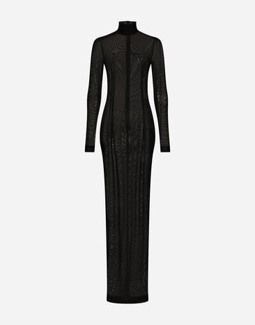 Dolce&Gabbana KIM DOLCE&GABBANA Langes Kleid aus Tüll Silber WEP6S0W1111