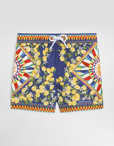 Dolce & Gabbana Carretto-print nylon swim boxer shorts Multicolor L1J850ON0I1