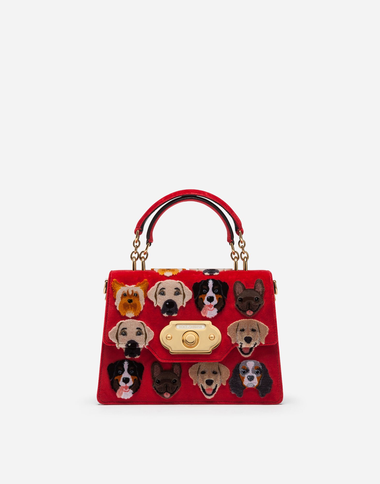 MEDIUM WELCOME BAG IN VELVET STITCH WITH ANIMALS