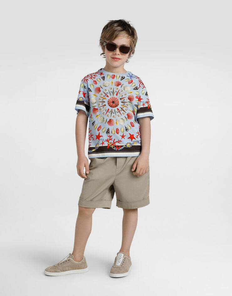 Dolce & Gabbana Shell-print short-sleeved t-shirt Multicolor L4JTHVII7H8