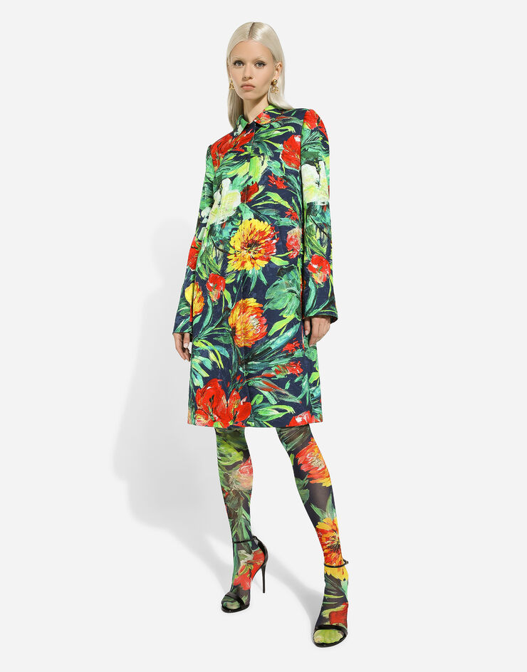 Dolce & Gabbana 블룸 프린트 브로케이드 코트 Print F0C8WTFSTBI