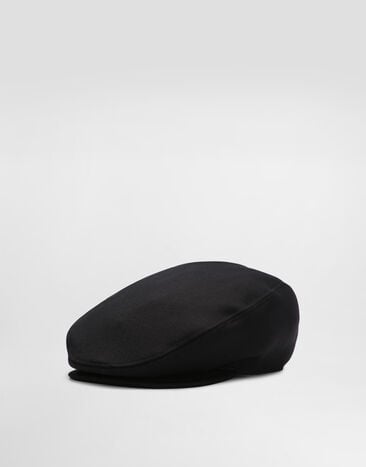 Dolce & Gabbana Flat cap in wool canvas Black GH587AFU244