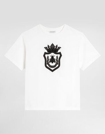 Dolce & Gabbana قميص بوبلين بتطريز White L4JTHVG7PMJ