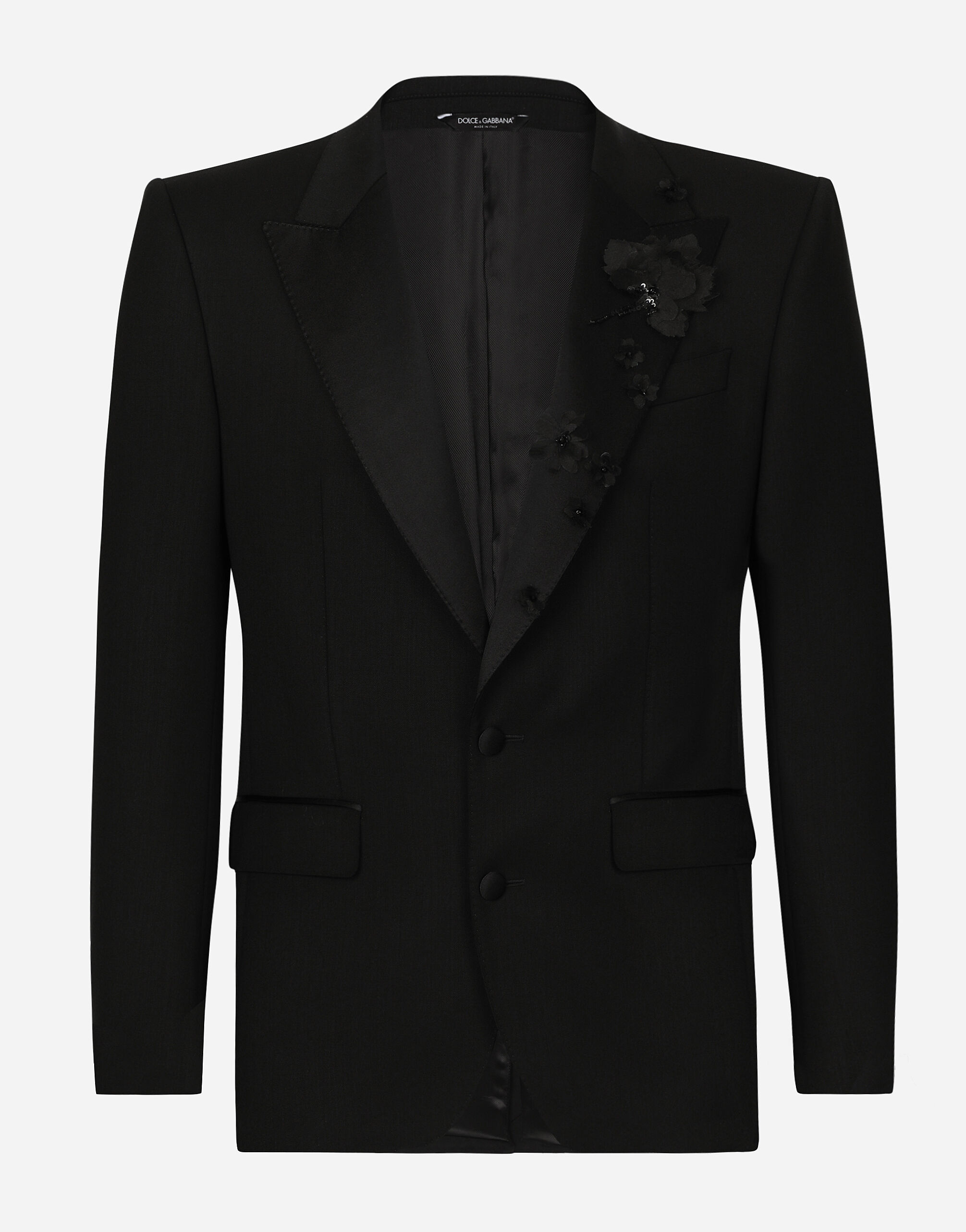 Veste droite Sicilia a broderie en Noir pour homme Dolce Gabbana