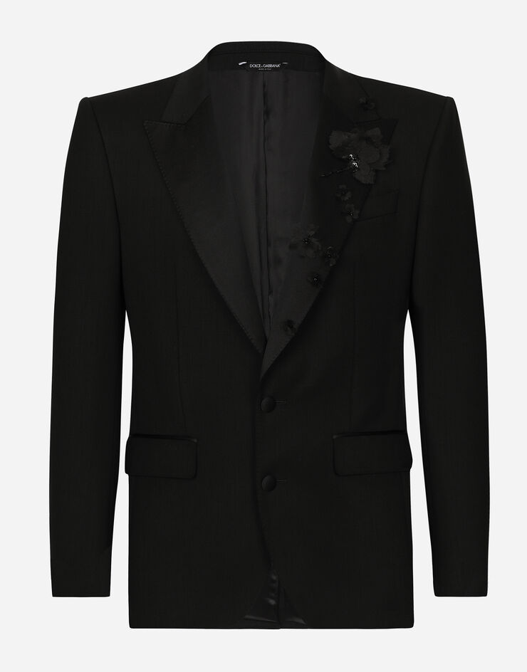 Dolce & Gabbana Chaqueta Sicilia de botonadura sencilla con bordado Negro G2PQ4ZGH907