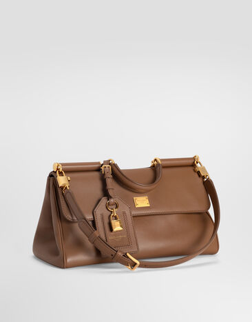 Dolce & Gabbana Medium My Sicily handbag in plongé calfskin Brown BB7782B7321
