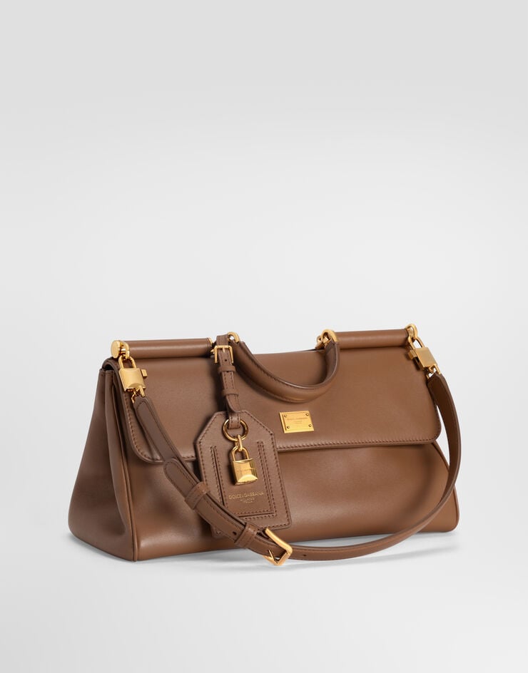 Dolce & Gabbana Medium My Sicily handbag in plongé calfskin Dolce & Gabbana Medium My Sicily handbag in plongé calfskin Brown BB7782B7321