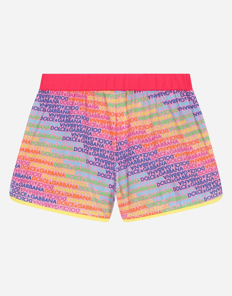 Dolce & Gabbana Spandex swim shorts with all-over logo print Print L5J845FSG8J
