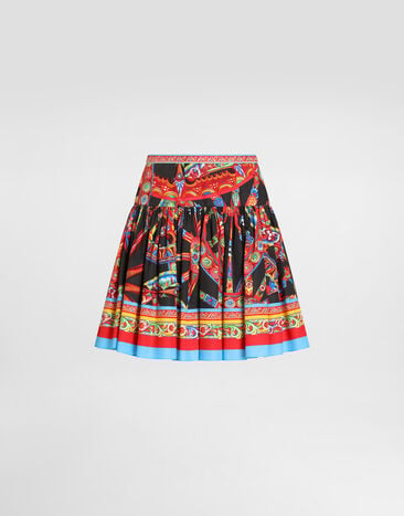 Dolce & Gabbana Carretto-print poplin miniskirt Multicolor F4CFATGDDTF