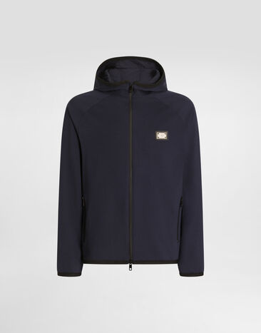 Dolce & Gabbana Jersey jacket with hood Blue G9AOETGH459