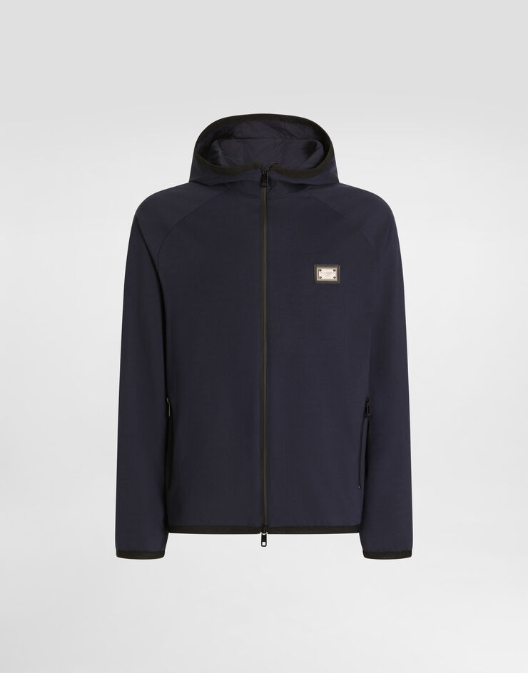 Dolce & Gabbana Jersey jacket with hood Blue G9AOETGH459