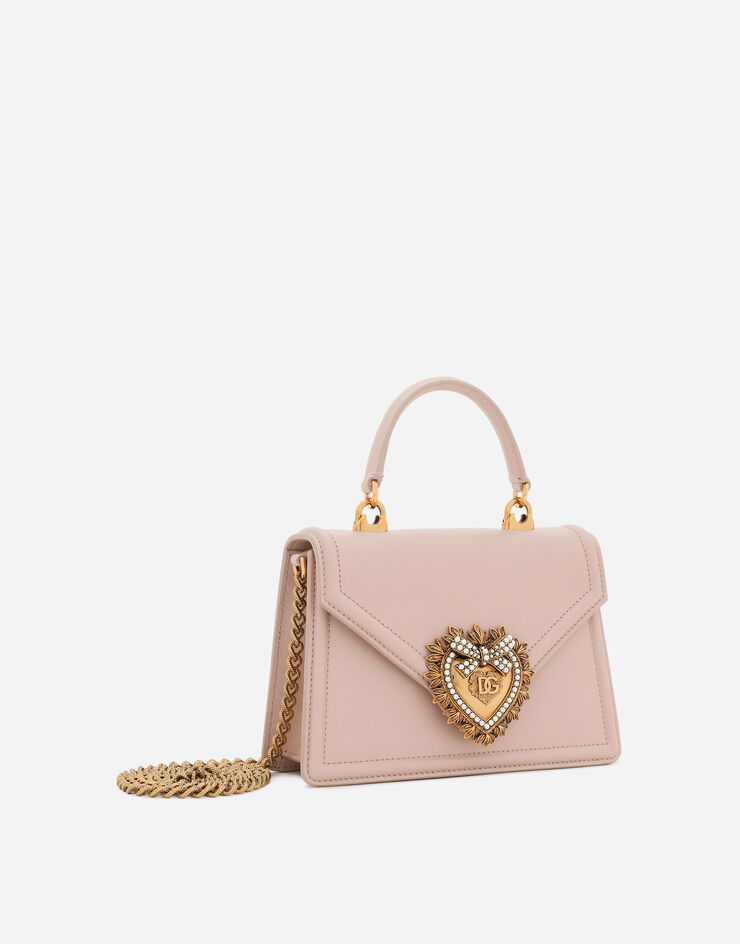 Dolce & Gabbana Маленькая сумка Devotion из гладкой телячьей кожи бледно-розовый BB6711AV893