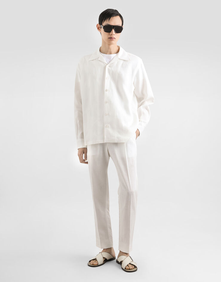 Dolce & Gabbana Hawaii linen shirt White G5GX9TFU4JB