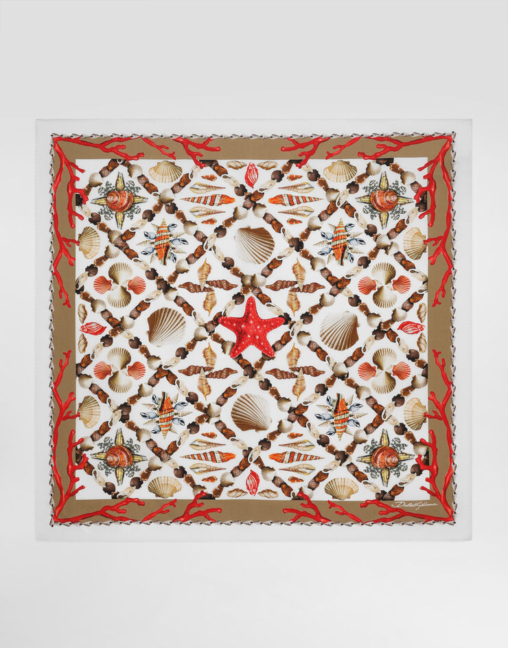 Dolce & Gabbana Shell-print silk scarf Multicolor GQ704EG0TIV