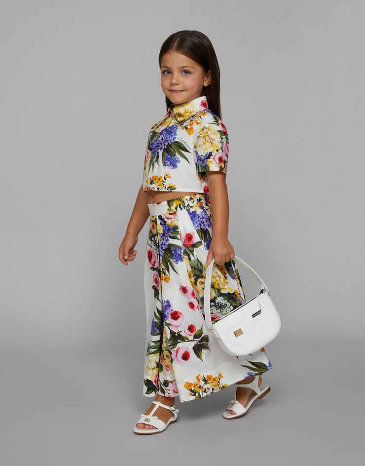Dolce & Gabbana Long garden-print poplin skirt Imprima L55I01HS5Q5