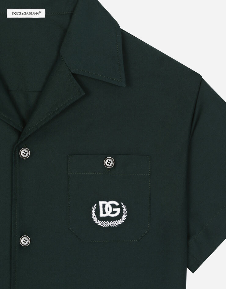 Dolce & Gabbana قميص بوبلين بشعار DG أخضر L43S74G7N1O