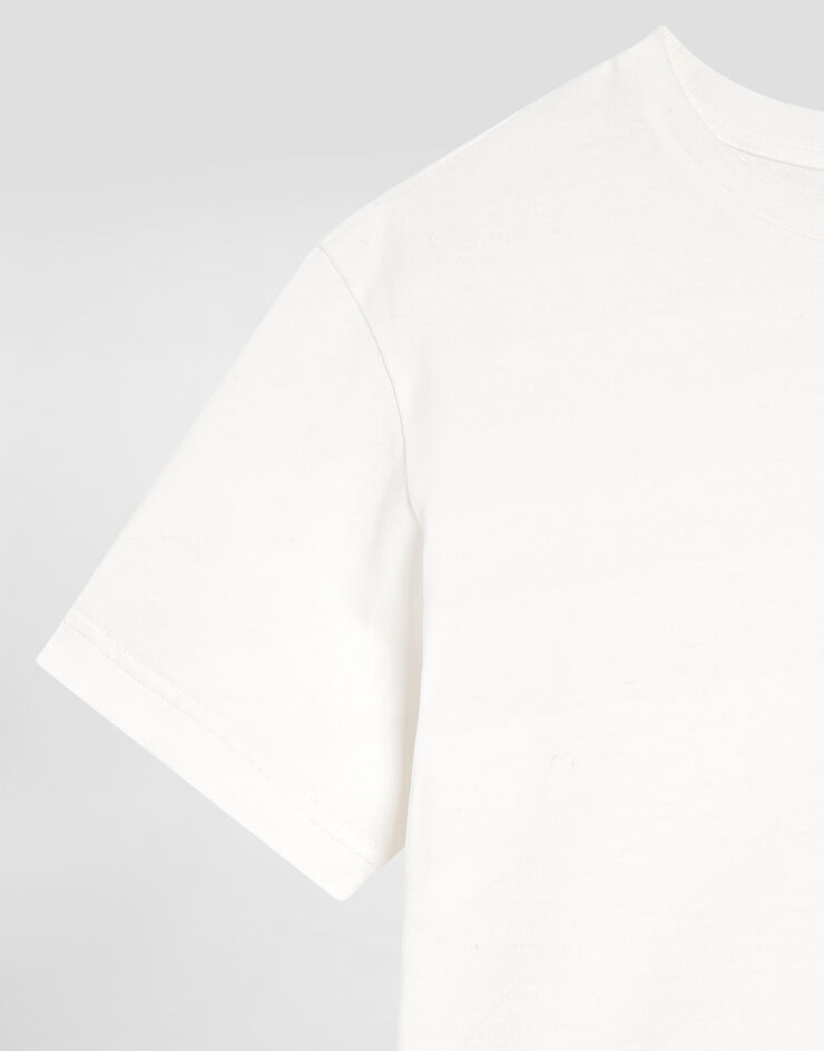 Dolce & Gabbana Jerseyt-shirt with DG embroidery White L4JTHVG7PGK