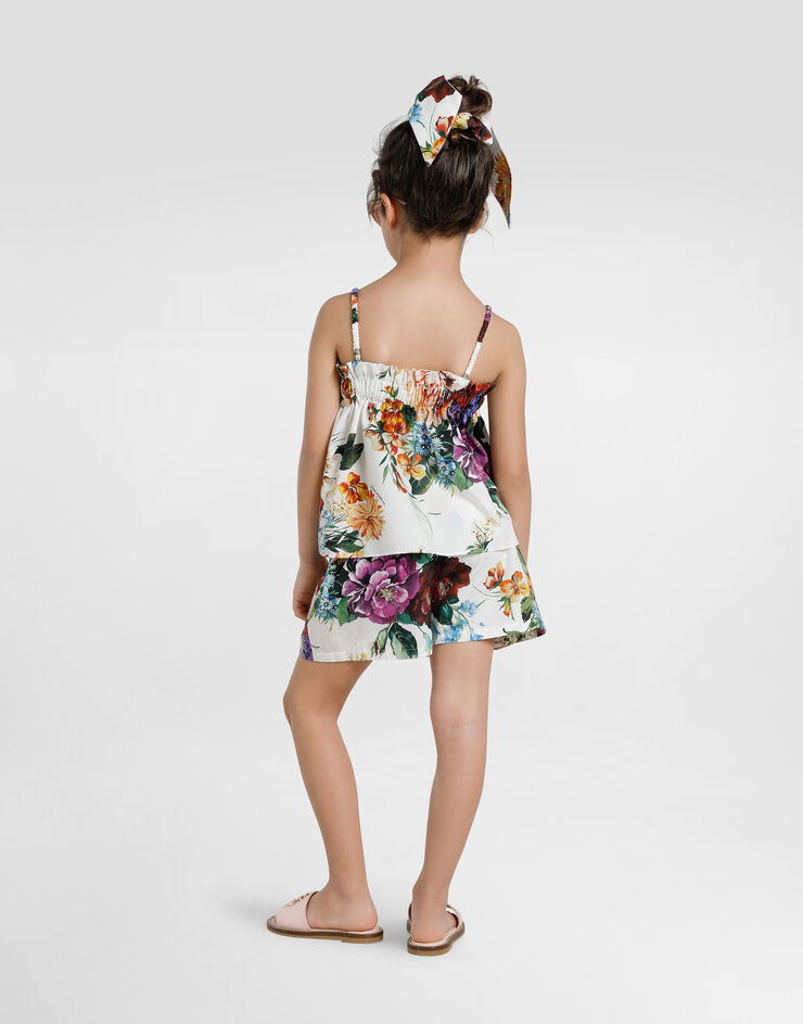 Dolce & Gabbana طقم شورت وتوب بوبلين بطبعة زهور مطبعة L51U10HS5TV
