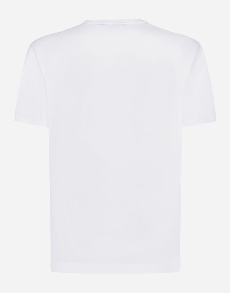 Dolce & Gabbana T-shirt en coton à broderie Blanc G8PV1ZG7WUQ