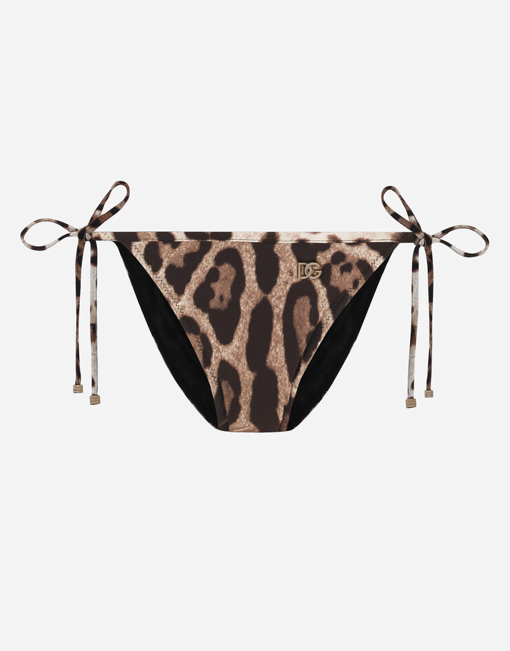 Dolce & Gabbana Slip con laccetti da mare stampa leopardo Multicolore O2A01JONO11