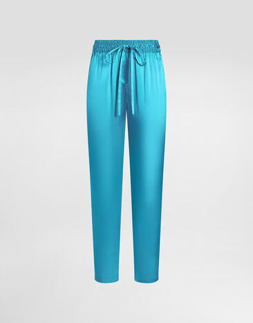 Dolce & Gabbana Silk satin pants with elasticated waistband Black FTBM0TFU21E