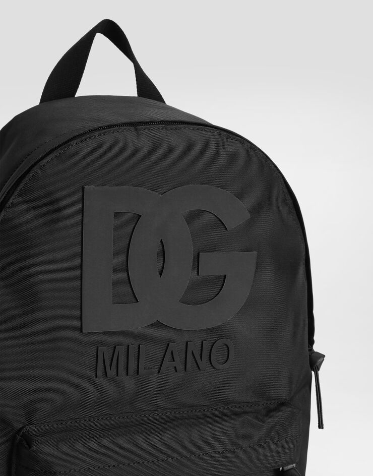 Dolce & Gabbana Nylon backpack with DG rubber patch Black EM0074AM224