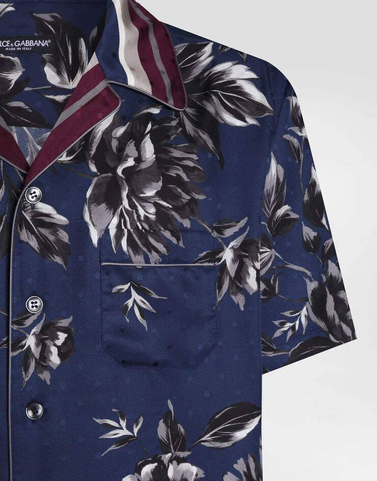 Dolce & Gabbana Hawaiihemd aus Twill mit Pfingstrosen-Print Dolce & Gabbana Hawaiihemd aus Twill mit Pfingstrosen-Print Multicolor G5KS3THI10P