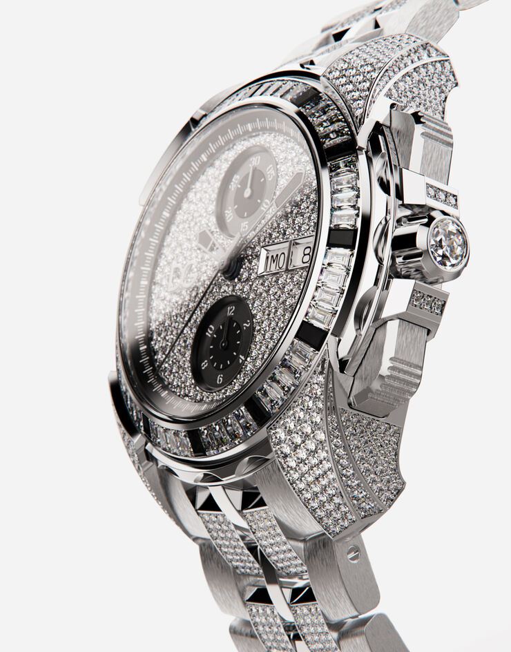 Dolce & Gabbana Часы золото и бриллиантовое паве БЕЛОЕ ЗОЛОТО WWJS1GXP002